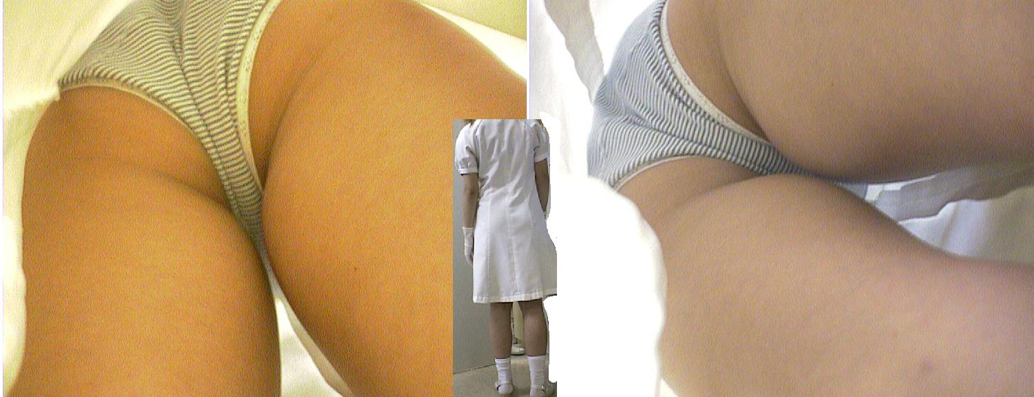 白衣ナースのスカートの中を逆さ撮りのパンモロ盗撮エロ画像15枚目
