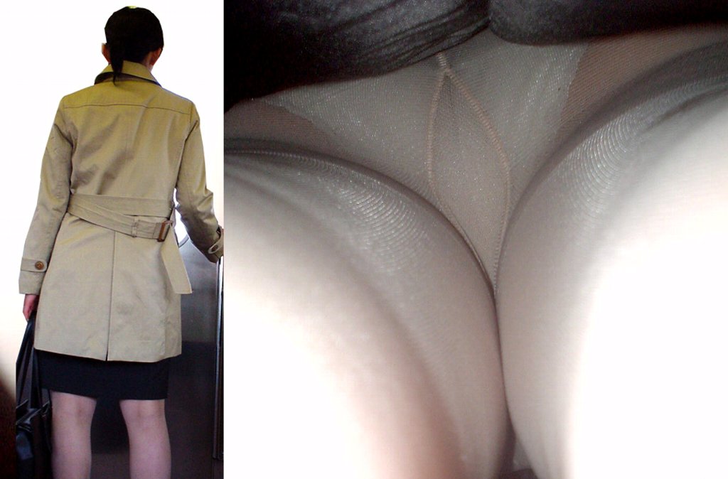 清純OLの油断した逆さタイトスカートとパンスト盗撮エロ画像14枚目